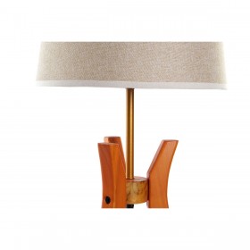 Lampada da tavolo DKD Home Decor 8424001807871 Beige Legno Marrone Poliestere 220 V 50 W (30 x 30 x 69 cm)