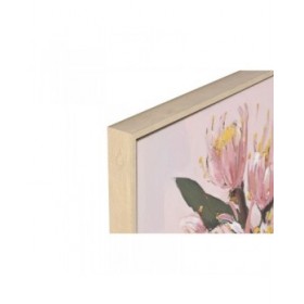 Quadro Home ESPRIT Giallo Verde Rosa Shabby Chic Vaso 83 x 4,5 x 83 cm (2 Unità)