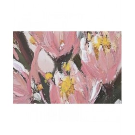 Quadro Home ESPRIT Giallo Verde Rosa Shabby Chic Vaso 83 x 4,5 x 83 cm (2 Unità)