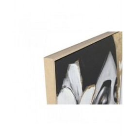 Quadro Home ESPRIT Bianco Nero Grigio Dorato Donna (2 Unità)