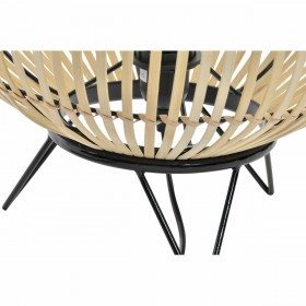Lampada da tavolo DKD Home Decor Nero Metallo Marrone Bambù (36 x 36 x 37 cm)