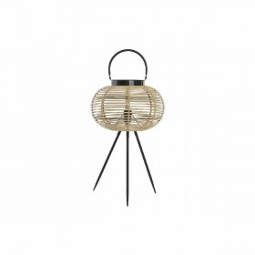 Lampada da tavolo DKD Home Decor Nero Metallo Marrone Bambù (34 x 34 x 56 cm)