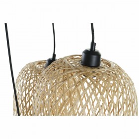 Lampadario DKD Home Decor Nero Marrone Chiaro Metallo Bambù 50 W Tropicale 220 V 30 x 30 x 94 cm