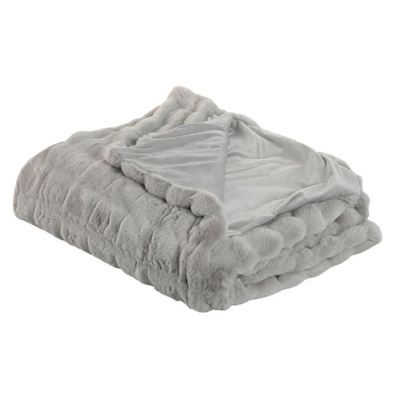 Coperta Home ESPRIT Grigio chiaro 220 x 240 x 1 cm