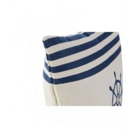 Cuscino Home ESPRIT Bianco Blu Marino 45 x 10 x 45 cm (2 Unità)