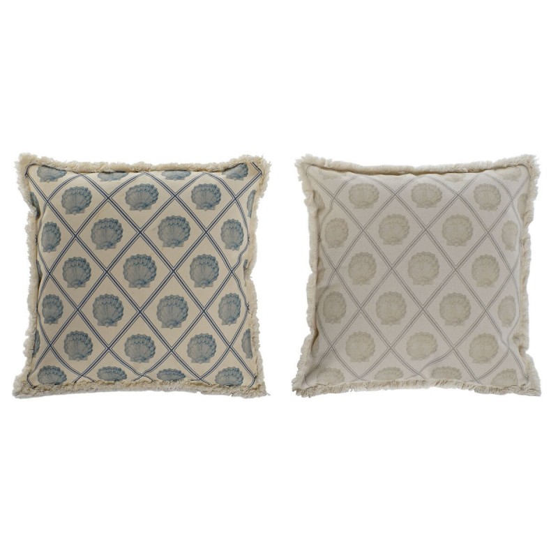 Cuscino Home ESPRIT Azzurro Beige 45 x 10 x 45 cm (2 Unità)