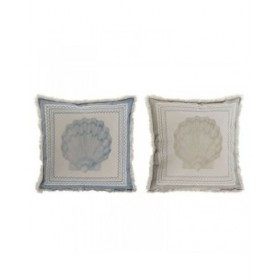 Cuscino Home ESPRIT Azzurro Beige 45 x 10 x 45 cm (2 Unità)