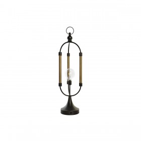 Decorazione luminosa DKD Home Decor Nero Dorato Metallo (18 x 18 x 61 cm)