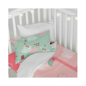 Set di copripiumino HappyFriday Moshi Moshi Hola Multicolore Culla Neonato 2 Pezzi