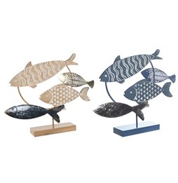 Appendiabiti DKD Home Decor Bianco Grigio Legno Plastica Legno MDF Per bambini Riccio 30 x 4,5 x 30 cm