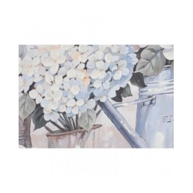 Quadro Home ESPRIT Azzurro Grigio Shabby Chic Ortensia 60 x 3 x 60 cm (2 Unità)