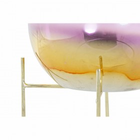 Portacandele DKD Home Decor 8424001830619 Rosa Dorato Metallo Cristallo 19 x 19 x 20,5 cm