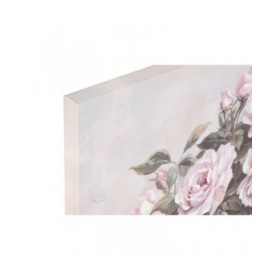 Quadro Home ESPRIT Bianco Rosa Rose Romantico 60 x 3 x 60 cm (4 Unità)