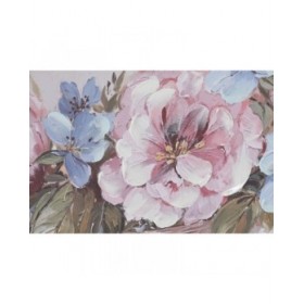 Quadro Home ESPRIT Bianco Rosa Rose Romantico 60 x 3 x 60 cm (4 Unità)