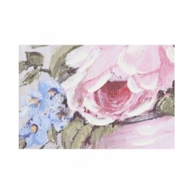 Quadro Home ESPRIT Verde Rosa Rose Romantico 60 x 3 x 60 cm (4 Unità)