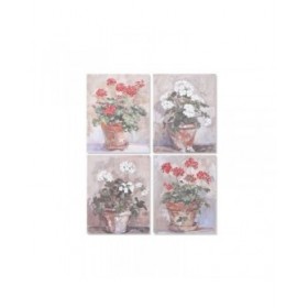 Quadro Home ESPRIT Bianco Marrone Rosso Cottage 40 x 3 x 50 cm (4 Unità)