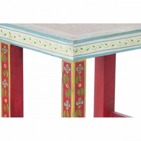 Tavolo aggiuntivo DKD Home Decor 8424001853243 Naturale Multicolore Acrilico Legno di mango 45 x 30 x 45 cm