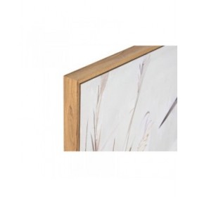 Quadro Home ESPRIT Bianco Beige Grigio Uccello Orientale 80 x 3,5 x 80 cm (2 Unità)