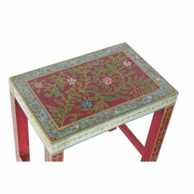 Tavolo aggiuntivo DKD Home Decor 8424001853243 Naturale Multicolore Acrilico Legno di mango 45 x 30 x 45 cm