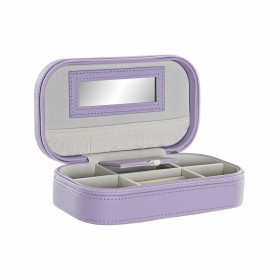 Scatola-Portagioie DKD Home Decor 8424001859924 Specchio Lilla Poliuretano 18 x 10 x 5 cm