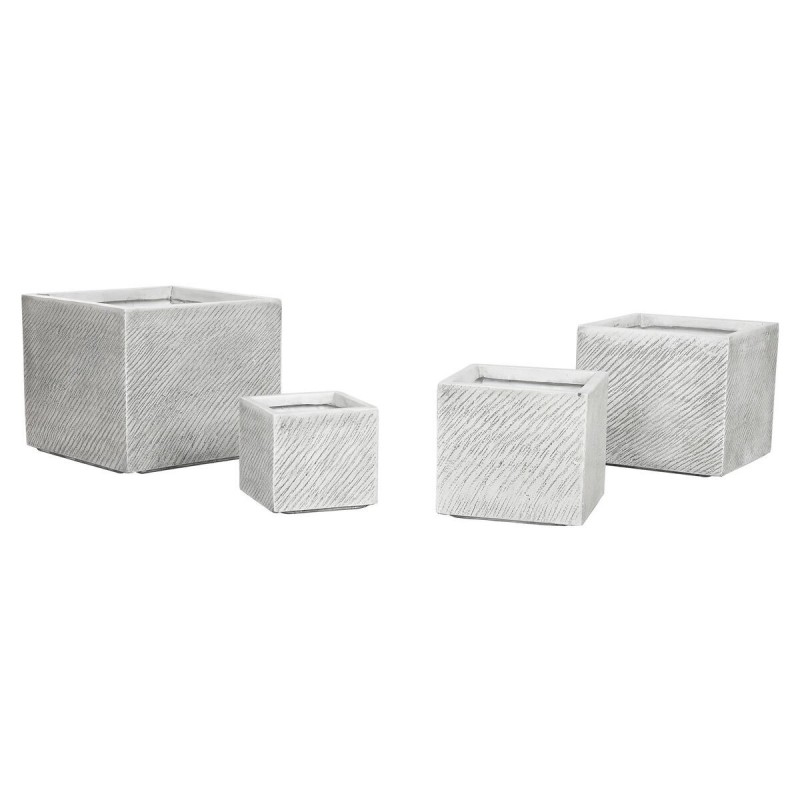 Vaso Home ESPRIT Grigio Magnesio 37 x 37 x 31,5 cm (4 Unità)