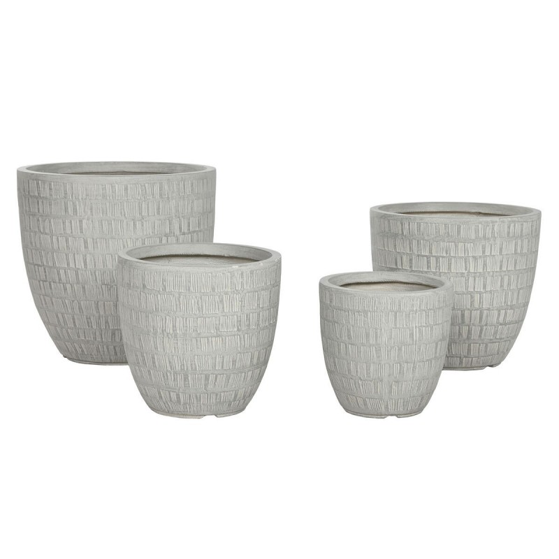 Vaso Home ESPRIT Grigio Magnesio 44 x 44 x 43 cm (4 Unità)