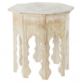 Tavolo aggiuntivo DKD Home Decor Marrone Legno Plastica Legno di mango 49 x 49 x 53,5 cm