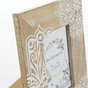 Cornice Portafoto DKD Home Decor Marrone Legno Plastica Legno di mango Indiano 20 x 2 x 25,5 cm