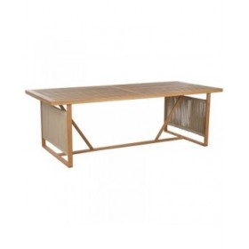 Tavolo con sedie Home ESPRIT Marrone Corda Legno di eucalipto 230 x 100 x 75 cm