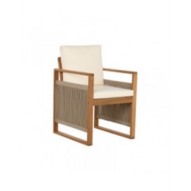 Tavolo con sedie Home ESPRIT Marrone Corda Legno di eucalipto 230 x 100 x 75 cm