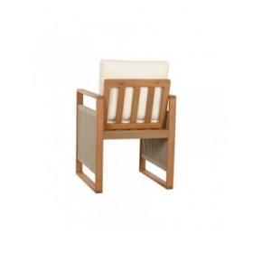 Tavolo con sedie Home ESPRIT Marrone Corda Legno di eucalipto 230 x 100 x 75 cm