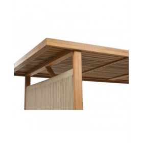 Tavolo con sedie Home ESPRIT Marrone Corda Legno di eucalipto 230 x 100 x 75 cm