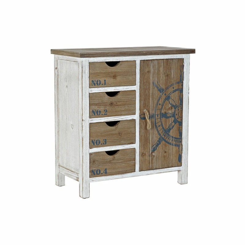 Cassettiera DKD Home Decor 70 x 35 x 76,5 cm Abete Naturale Azzurro Bianco Timone