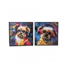 Quadro Home ESPRIT Moderno Cane 50 x 3,5 x 50 cm (2 Unità)