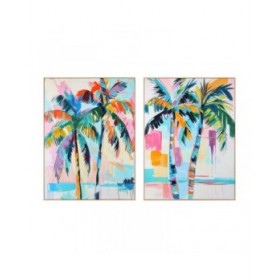 Tela Home ESPRIT Palme Tropicale 90 x 3,5 x 120 cm (2 Unità)
