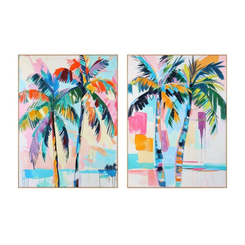 Tela Home ESPRIT Palme Tropicale 90 x 3,5 x 120 cm (2 Unità)