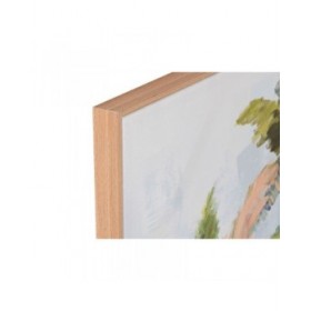 Quadro Home ESPRIT Azzurro Verde Palme Tropicale 120 x 3,5 x 90 cm (2 Unità)
