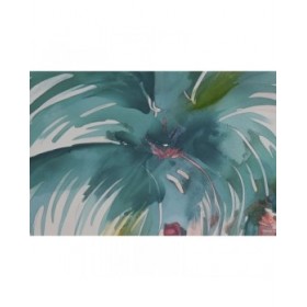 Quadro Home ESPRIT Azzurro Rosso Verde Blu cielo Palme Tropicale 80 x 3,5 x 80 cm (2 Unità)
