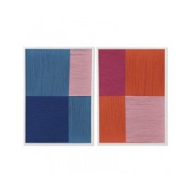 Quadro Home ESPRIT Azzurro Arancio Moderno Città 50 x 2,5 x 70 cm (2 Unità)