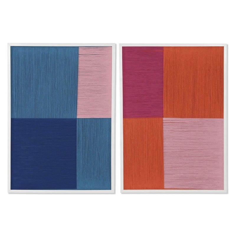 Quadro Home ESPRIT Azzurro Arancio Moderno Città 50 x 2,5 x 70 cm (2 Unità)