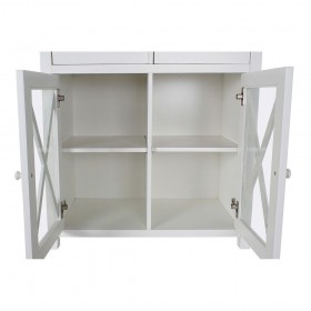 Cassettiera DKD Home Decor S3022229 Bianco Naturale Cristallo Pioppo Cottage 80 x 40 x 85 cm