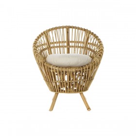 Poltrona DKD Home Decor 8424001750092 Naturale Cotone Bianco Rattan (74 x 67 x 85 cm)