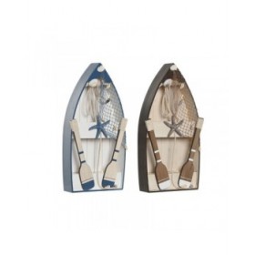 Statua Decorativa Home ESPRIT Azzurro Bianco Marrone 20 x 7 x 40 cm (2 Unità)
