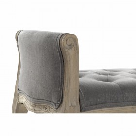 Panca DKD Home Decor   Naturale Grigio scuro Legno d'albero della gomma Tela 109 x 44,5 x 60 cm