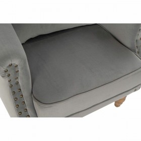 Poltrona DKD Home Decor Naturale Grigio chiaro Legno d'albero della gomma 73 x 75 x 87 cm
