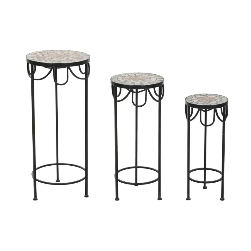 Set di 3 tavoli Home ESPRIT Nero 30 x 30 x 69 cm (3 Pezzi)