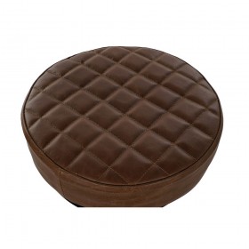 Sgabello DKD Home Decor Nero Pelle Metallo Marrone Chiaro (44 x 38 x 82 cm)