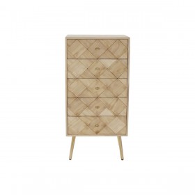 Cassettiera DKD Home Decor   Marrone Chiaro Metallo Pino Legno di paulownia Naturale Moderno 45 x 35 x 93 cm