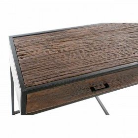 Ingresso DKD Home Decor 8424001772179 Nero Multicolore Naturale Marrone scuro Metallo Legno Riciclato Legno di mango 150 x 43 x