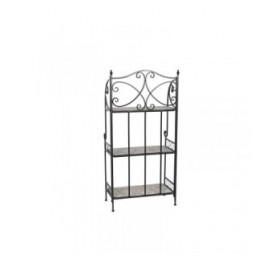 Scaffale Home ESPRIT Nero Multicolore Ceramica Forjare 3 Mensole 54 x 29 x 121 cm 58 x 31,5 x 117 cm